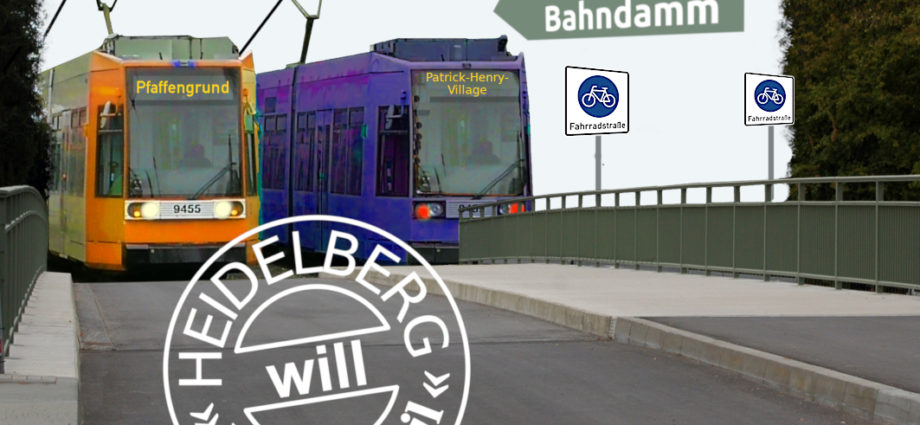 Die Stadt Heidelberg plant PHV-Straßenbahn und Radschnellverbindung über Eppelheimer Bahndamm