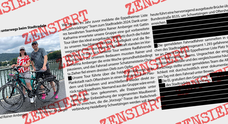 Zensur: Eppelheimer Stadtverwaltung zensiert Bericht der Eppelheimer Liste