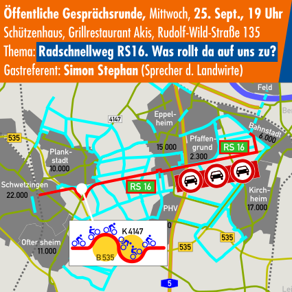 Radschnellweg RS 16 – Was rollt da auf uns zu? – Öffentliche Gespächsrunde